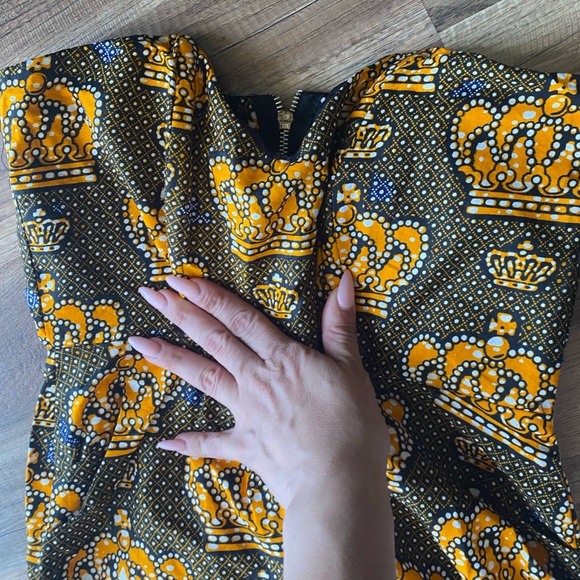 Grass-fields | African Crown Print Beka Jumpsuit African Made Black Owned Size 8 - Picture 8 of 9